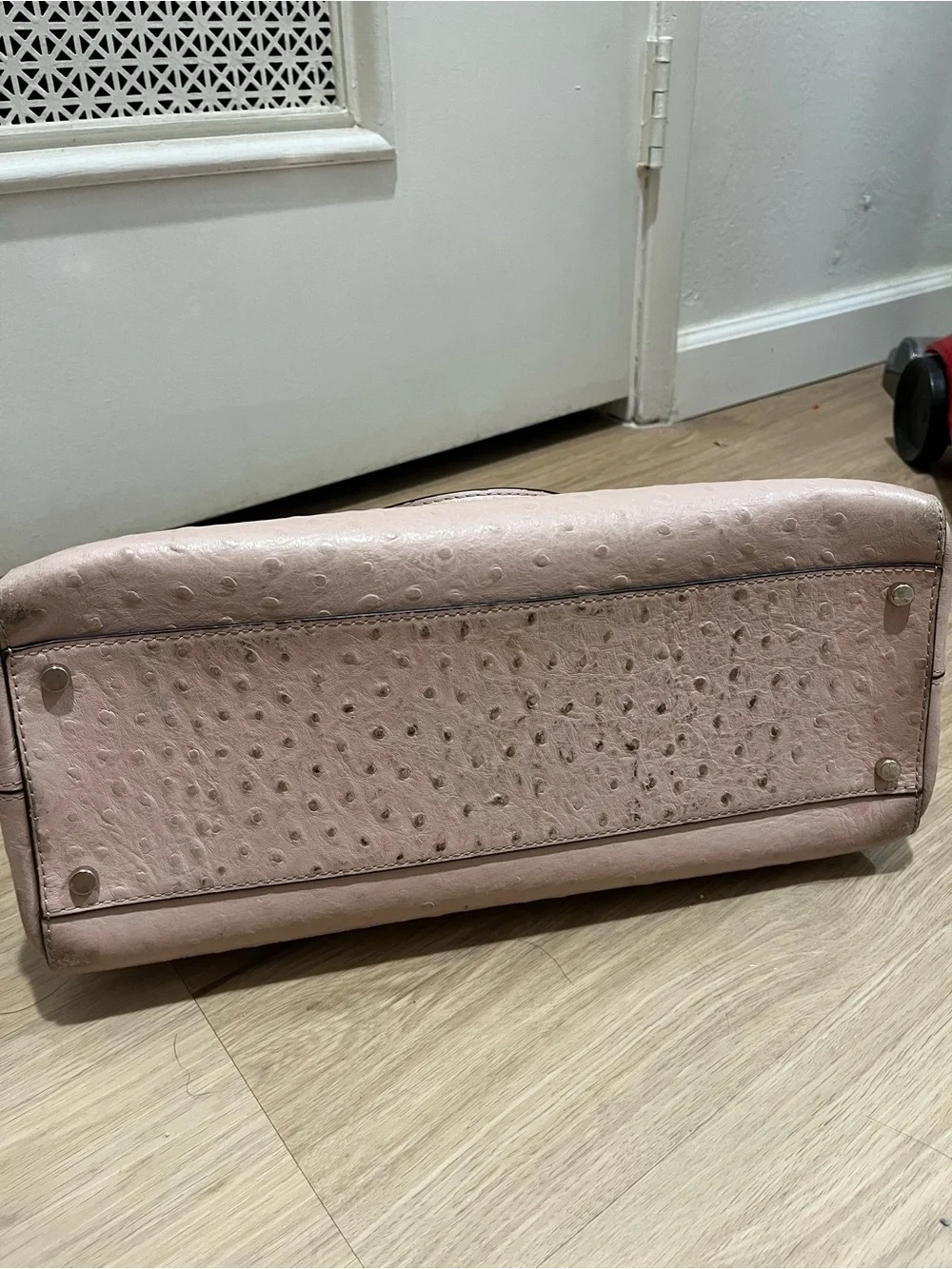 Kate Spade Pink Ostrich-Embossed Leather Tote Bag